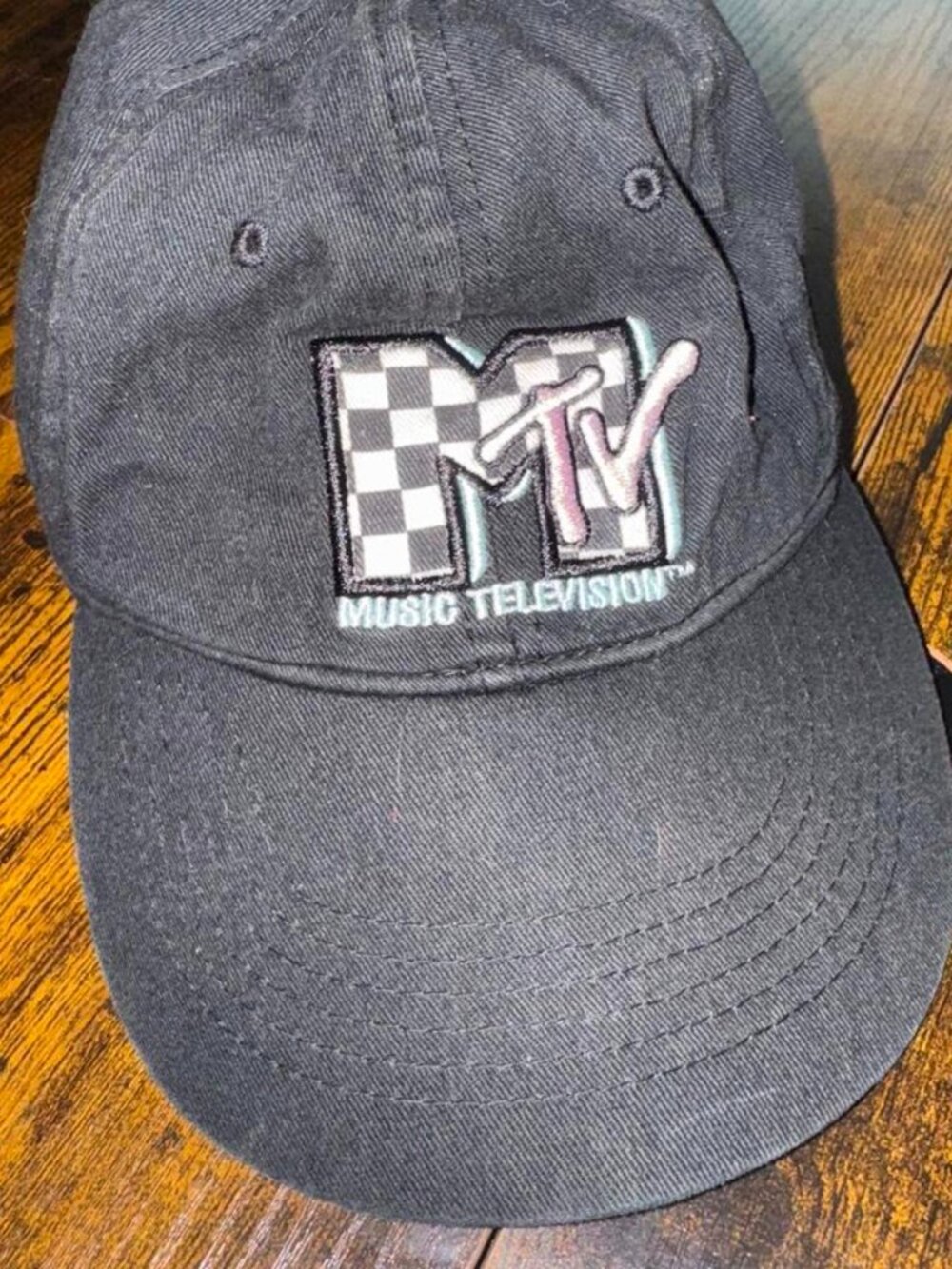 MTV Music Television Black Baseball Cap 90s